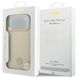 Guess Grained Strass Logo MagSafe-fodral til iPhone 17 Pro Max - beige