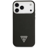Guess Grained Triangle Logo MagSafe-fodral til iPhone 17 Pro Max - sort