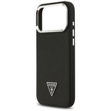 Guess Grained Triangle Logo MagSafe-fodral til iPhone 17 Pro Max - sort