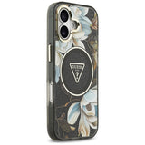 Guess IML Glitter Flowers Triangle MagSafe-hylster til iPhone 17 - sort