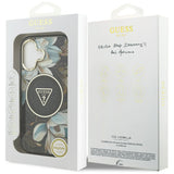 Guess IML Glitter Flowers Triangle MagSafe-hylster til iPhone 17 - sort