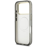 Guess IML Glitter Flowers Triangle MagSafe-hylster til iPhone 17 Pro - sort