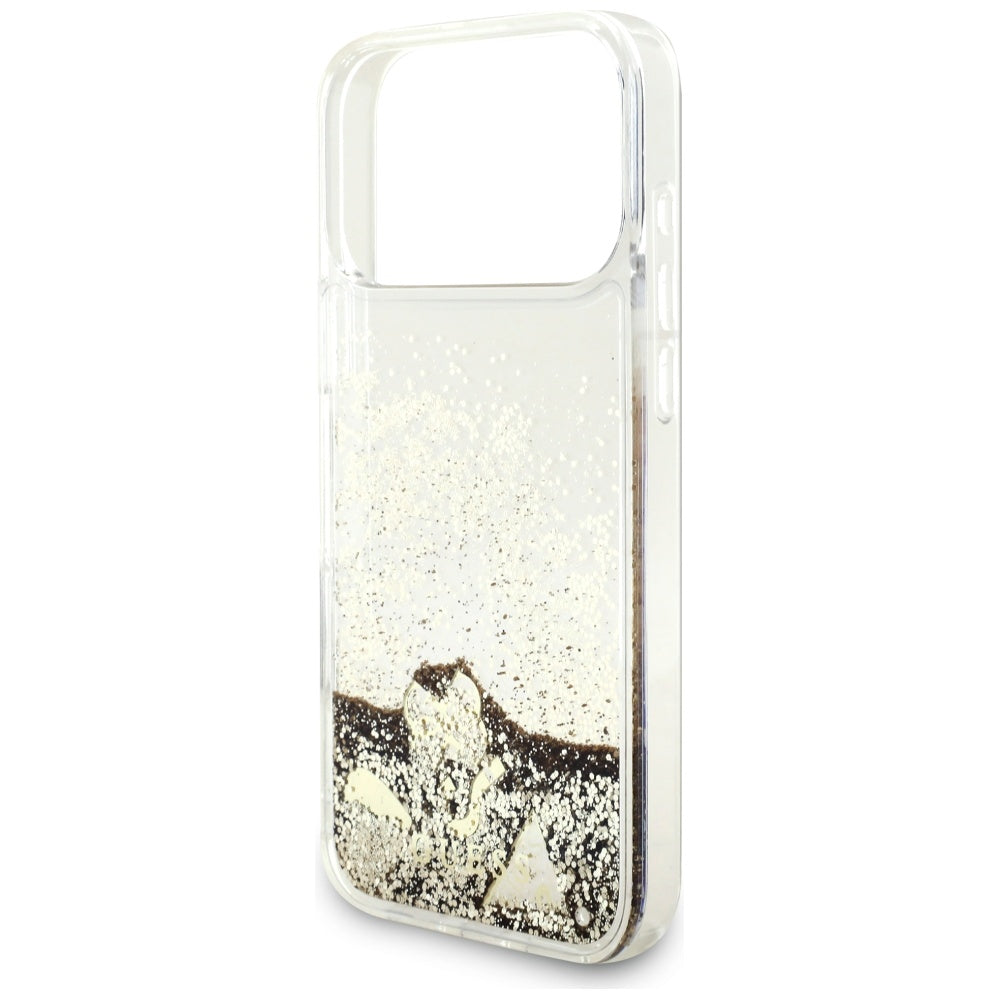 Guess Liq. Glitter 4 Charms Case til iPhone 17 Pro Max - Guld