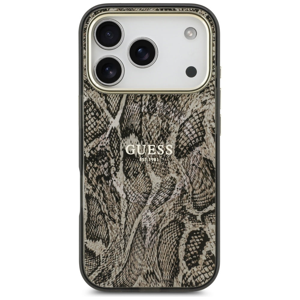 Guess Python Pattern MagSafe Case for iPhone 17 Pro Max - Brown