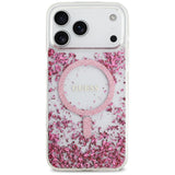 Guess Resin Bottom Glitter MagSafe Case til iPhone 17 Pro Max - Pink