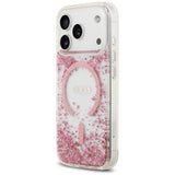 Guess Resin Bottom Glitter MagSafe Case til iPhone 17 Pro - Pink