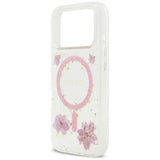 Guess Resin Flowers Glitter MagSafe Case for iPhone 17 Pro - Pink