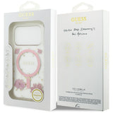 Guess Resin Flowers Glitter MagSafe Case for iPhone 17 Pro - Pink