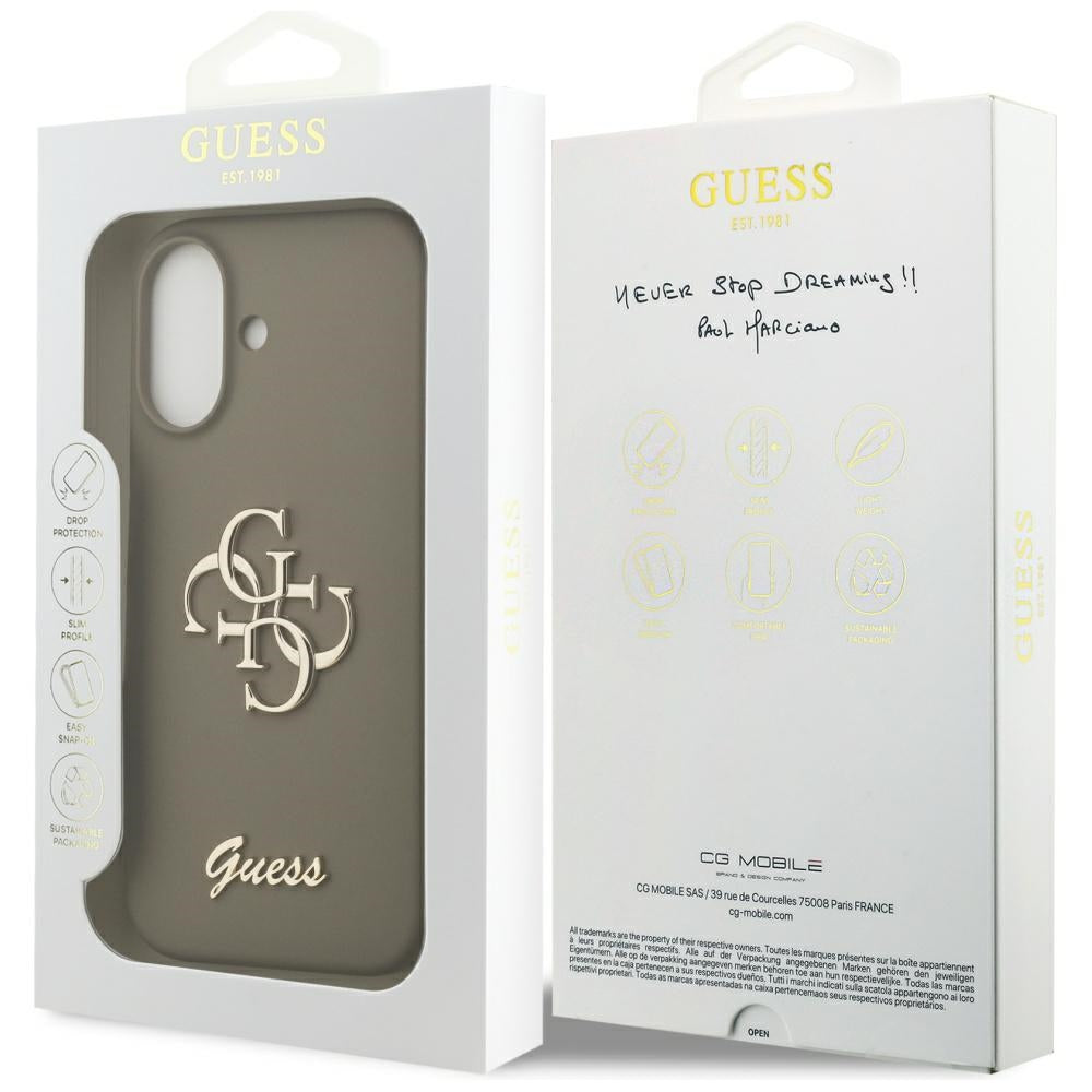 Guess Silicone Big 4G Script Case til iPhone 17 - Brunt