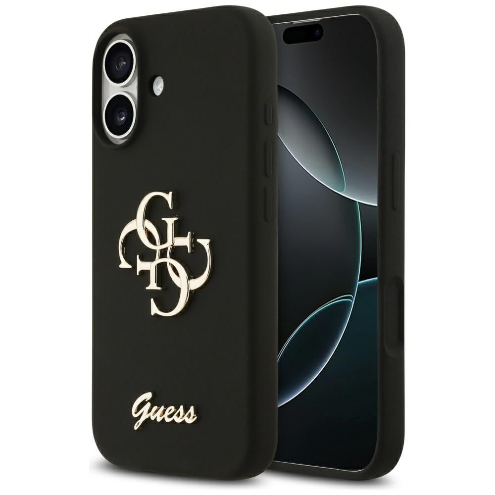 Guess Silicone Big 4G Script Case til iPhone 17 - sort