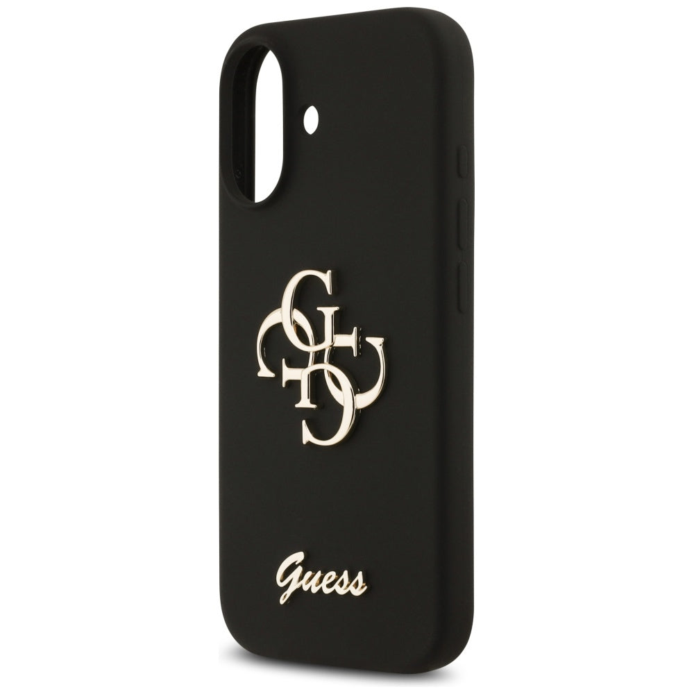 Guess Silicone Big 4G Script Case til iPhone 17 - sort