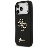 Guess Silicone Big 4G Script Case til iPhone 17 Pro - sort