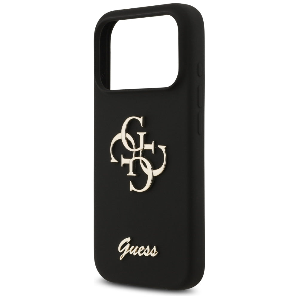 Guess Silicone Big 4G Script Case til iPhone 17 Pro - sort