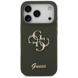 Guess Silicone Big 4G Script Case til iPhone 17 Pro - Grøn