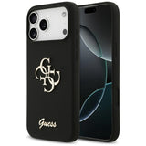 Guess Silicone Big 4G Script Case til iPhone 17 Pro Max - sort