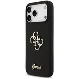 Guess Silicone Big 4G Script Case til iPhone 17 Pro Max - sort