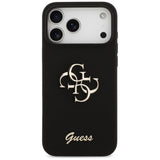 Guess Silicone Big 4G Script Case til iPhone 17 Pro Max - sort