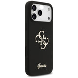 Guess Silicone Big 4G Script Case til iPhone 17 Pro Max - sort