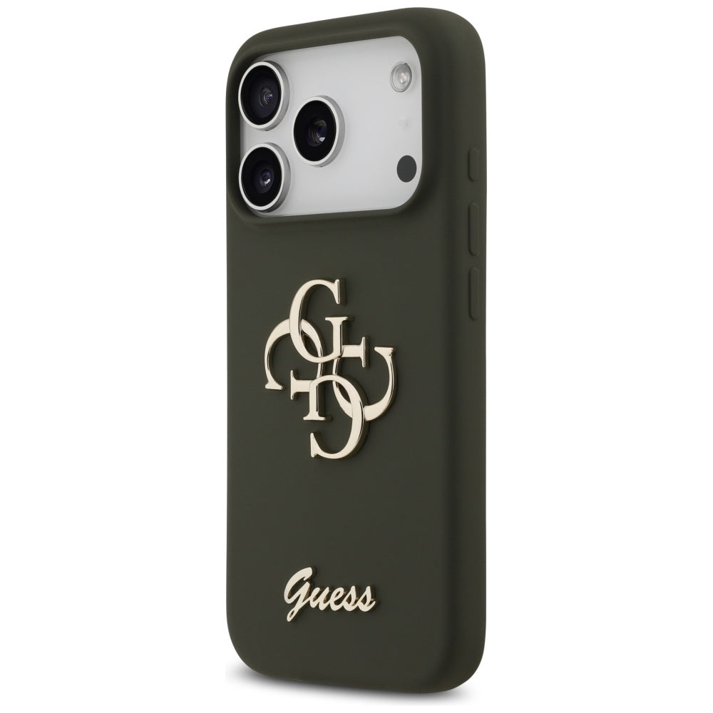 Guess Silicone Big 4G Script Case til iPhone 17 Pro Max - Grøn