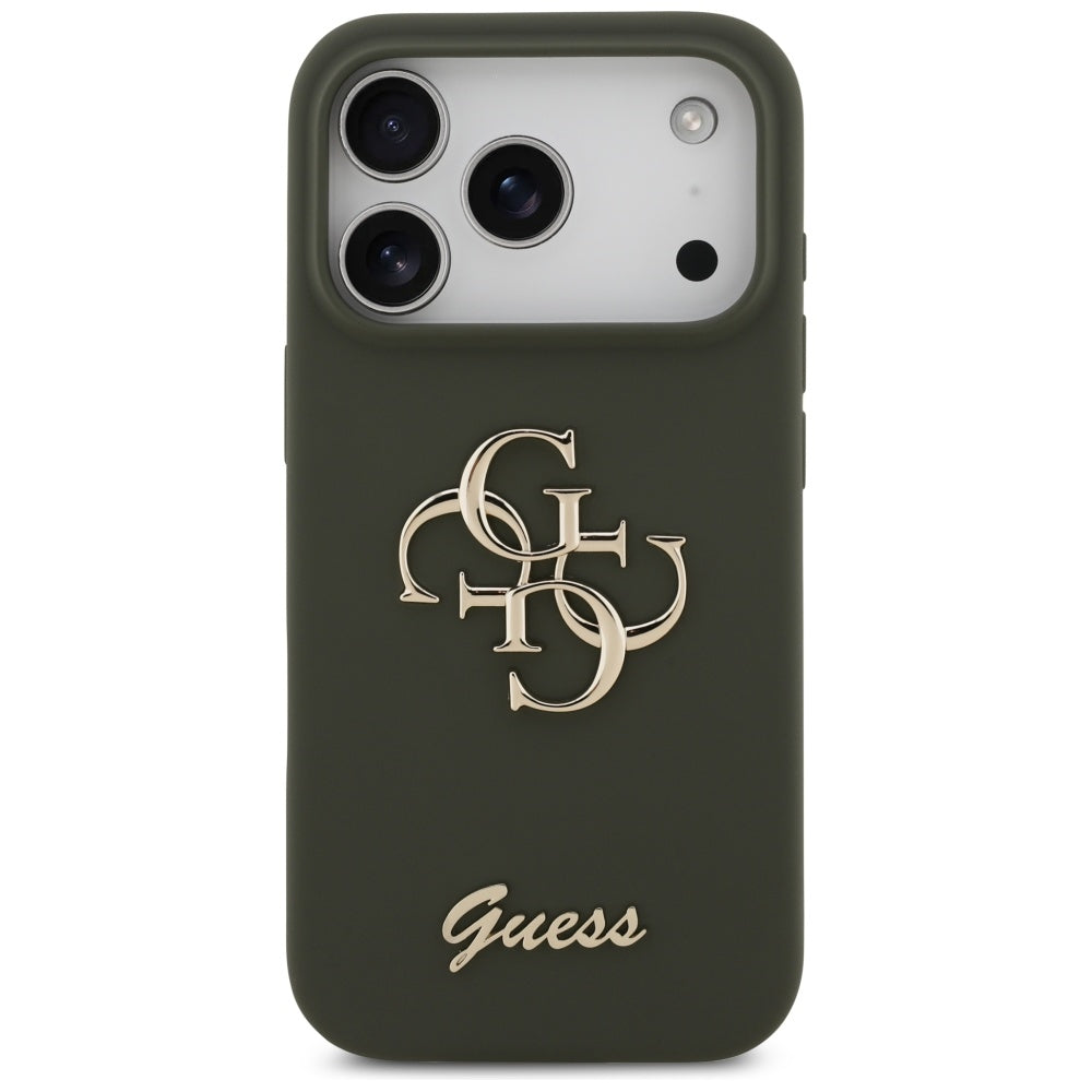 Guess Silicone Big 4G Script Case til iPhone 17 Pro Max - Grøn