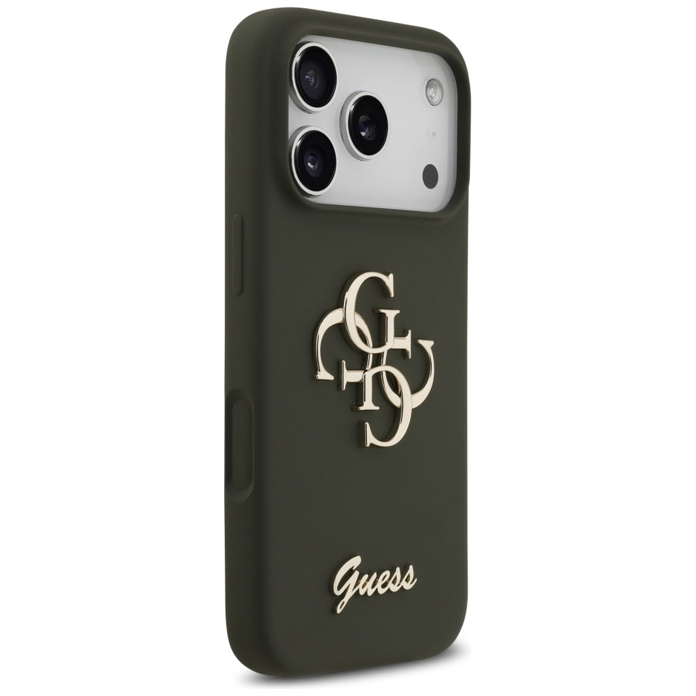 Guess Silicone Big 4G Script Case til iPhone 17 Pro Max - Grøn