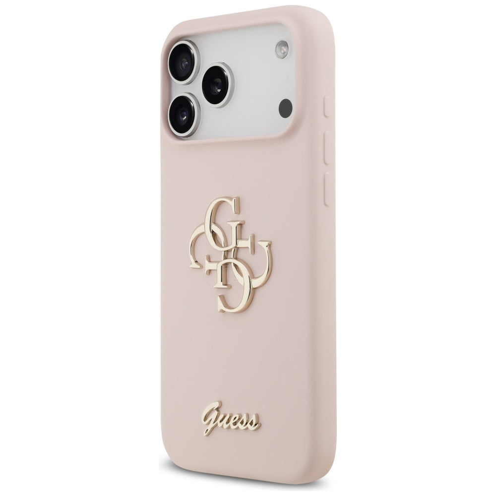 Guess Silicone Big 4G Script Case til iPhone 17 Pro Max - Pink