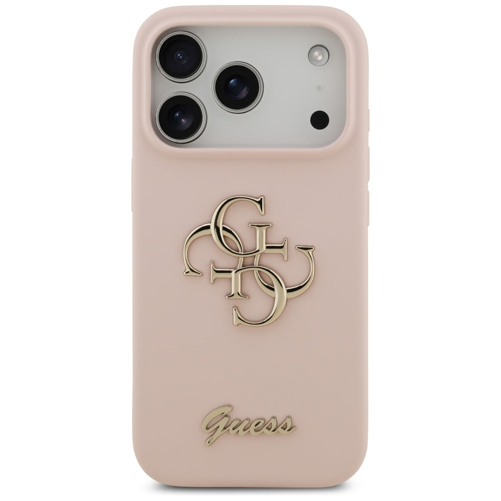 Guess Silicone Big 4G Script Case til iPhone 17 Pro - Pink