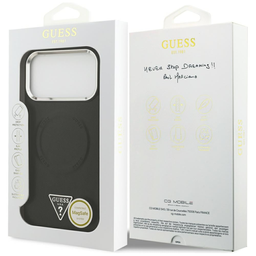 Guess Triangle Logo MagSafe-hylster til iPhone 17 Pro - sort