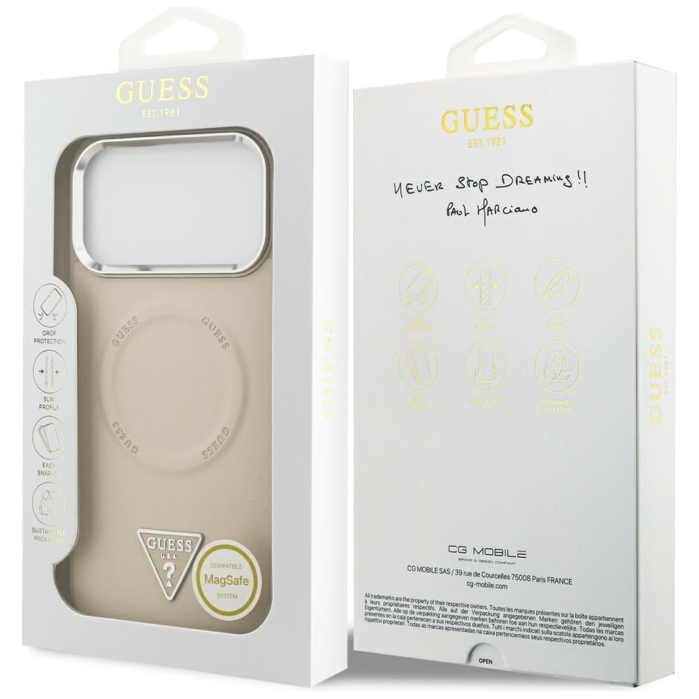 Guess Triangle Logo MagSafe Case til iPhone 17 Pro Max - Beige