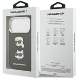 Karl Lagerfeld FW Grained Karl & Choupette Heads Pins & Logo iPhone 17 Pro Case - sort