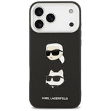 Karl Lagerfeld FW Grained Karl & Choupette Heads Pins & Logo iPhone 17 Pro Max Case - sort