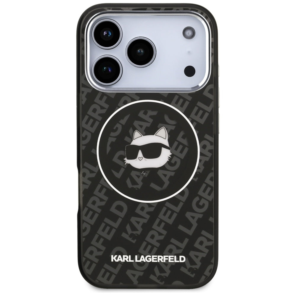 Karl Lagerfeld IML Choupette Head Logo MagSafe Case til iPhone 17 Pro Max - sort