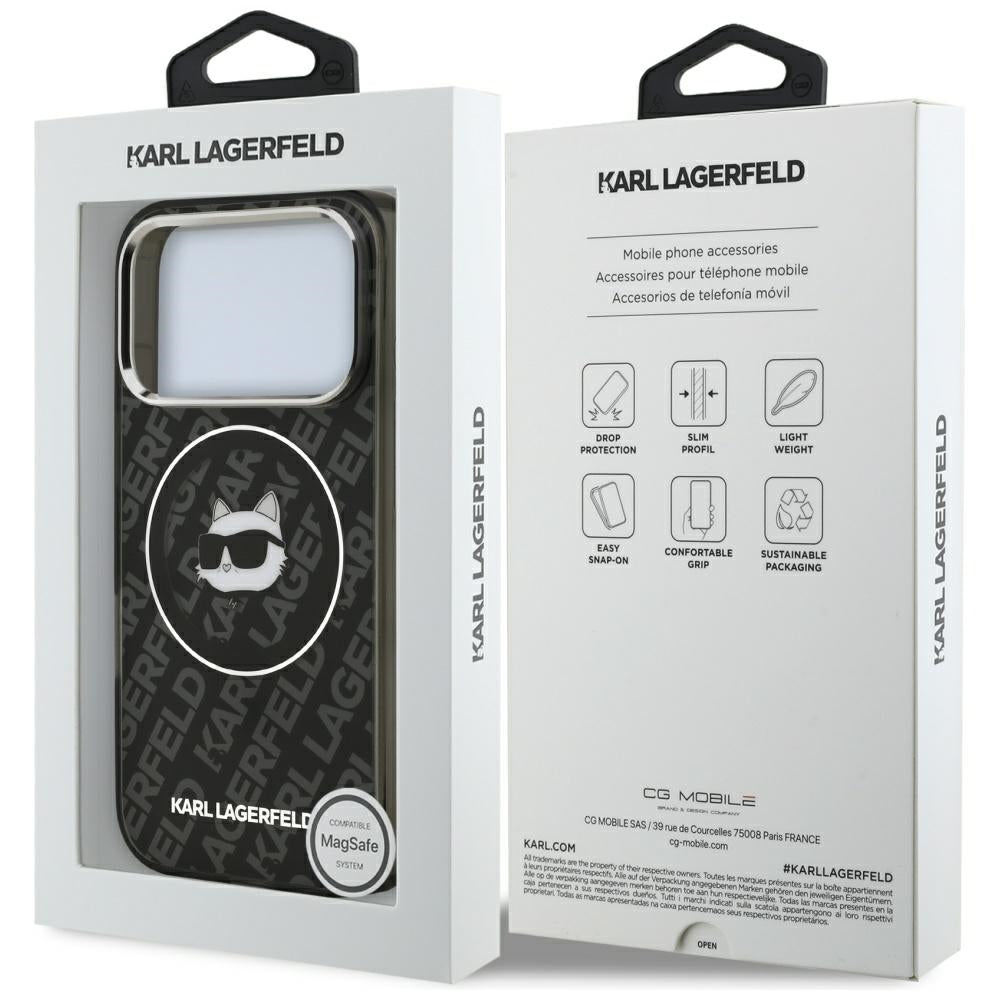 Karl Lagerfeld IML Choupette Head Logo MagSafe Case til iPhone 17 Pro Max - sort