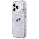 Karl Lagerfeld IML Glitter Karl & Choupette Heads Logo MagSafe Case til iPhone 17 Pro Max - Purple