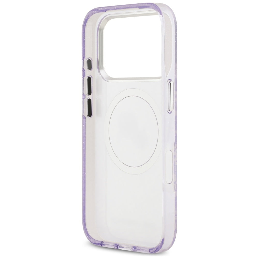 Karl Lagerfeld IML Glitter Karl & Choupette Heads Logo MagSafe Case til iPhone 17 Pro Max - Purple