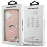 Karl Lagerfeld IML Glitter Karl & Choupette Heads Logo MagSafe iPhone 17 Case - Pink