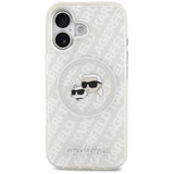 Karl Lagerfeld IML Glitter Karl & Choupette Heads Logo MagSafe iPhone 17 Case - Grå