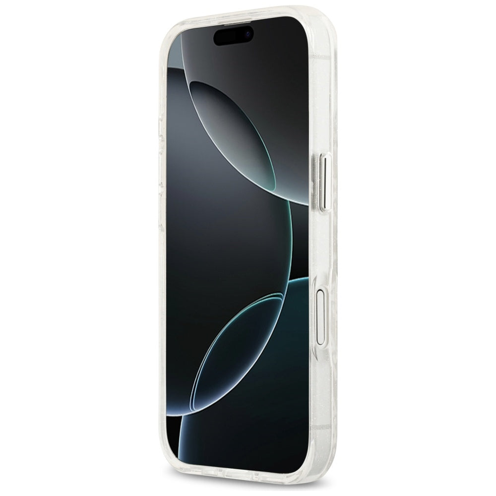 Karl Lagerfeld IML Glitter Karl & Choupette Heads Logo MagSafe iPhone 17 Case - Grå