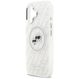 Karl Lagerfeld IML Glitter Karl & Choupette Heads Logo MagSafe iPhone 17 Case - Grå