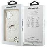 Karl Lagerfeld IML Glitter Karl & Choupette Heads Logo MagSafe iPhone 17 Case - Grå