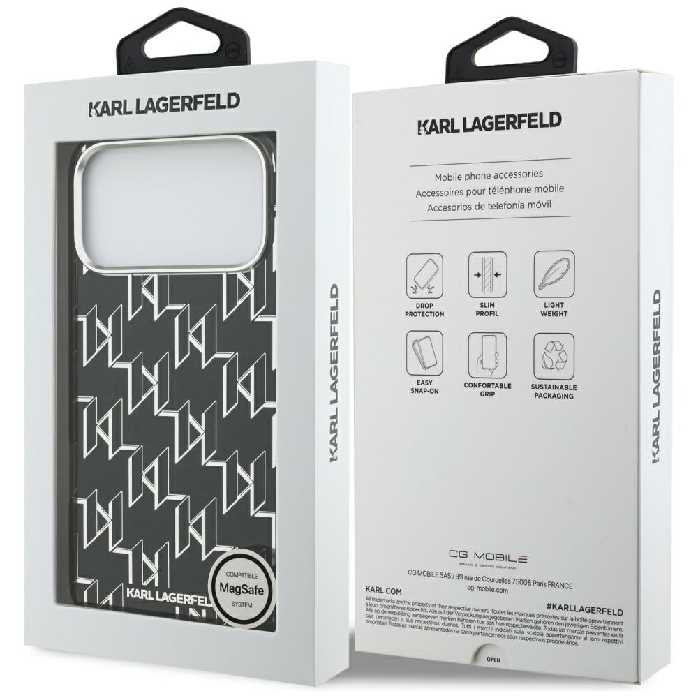 Karl Lagerfeld IML KL Monogram MagSafe Case til iPhone 17 Pro Max - sort