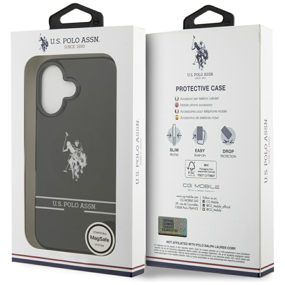 US Polo DH og Bottom Stripe Logo MagSafe iPhone 17 Case - sort