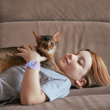 AirTag Case Armbånd Silicone Armbånd til børn - lilla med enhjørning