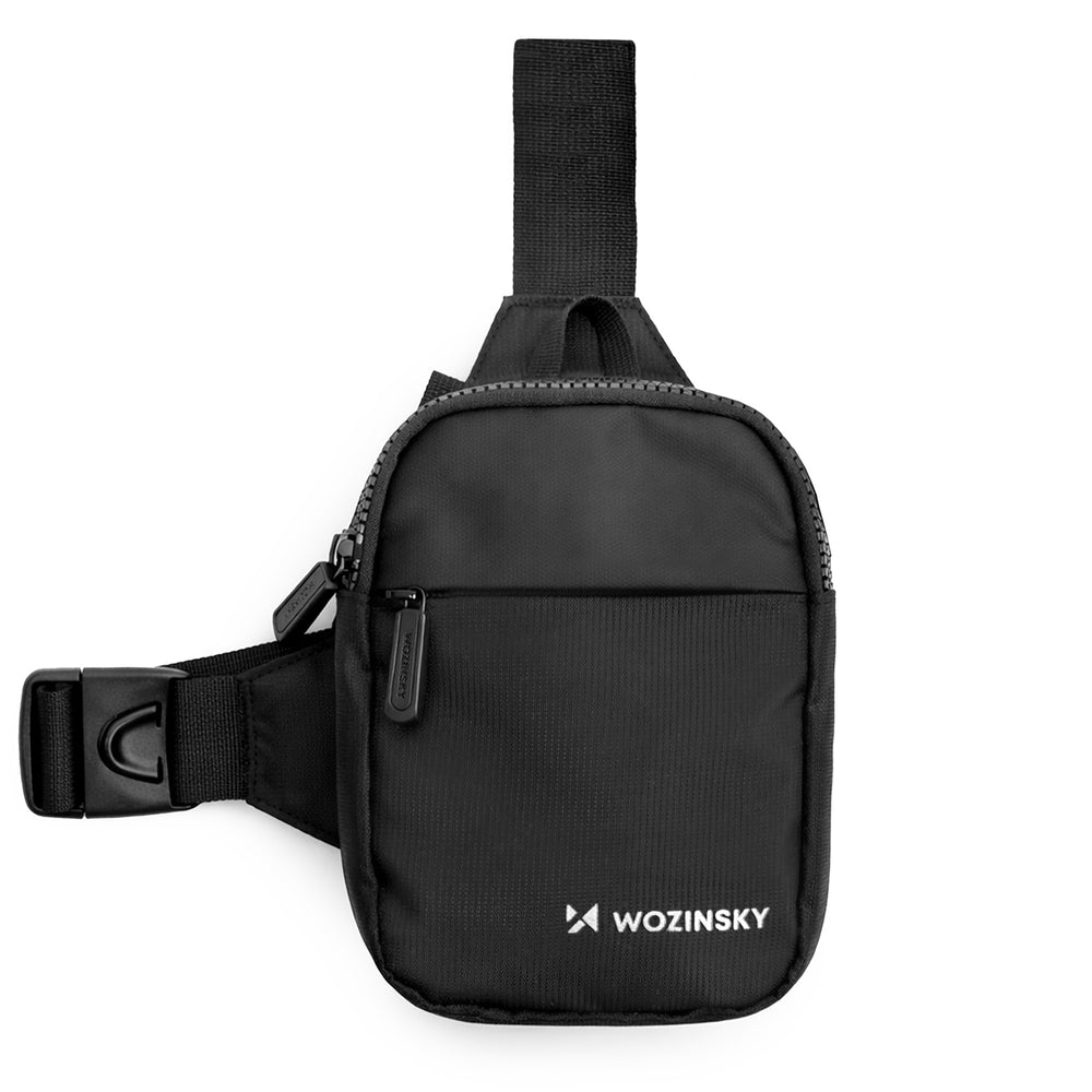 Wozinsky WMS-W1 Unisex Mini skuldertaske Vandtæt dobbelt-kammer til telefon - sort