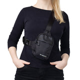 Wozinsky WMS-W1 Unisex Mini skuldertaske Vandtæt dobbelt-kammer til telefon - sort