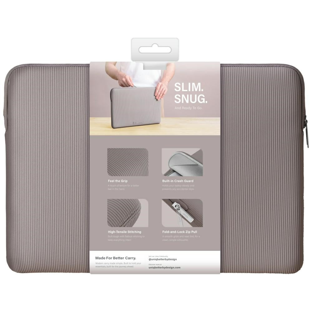 Uniq Cyprus Ridge Edition Laptop Sleeve til 16" bærbare computere, vandtæt neopren - grå