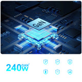 Wozinsky 240W GaN QC3 Ladestation - sort