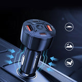 Wozinsky WLS-04 60W Biloplader 2xUSB-C 2xUSB-A - sort