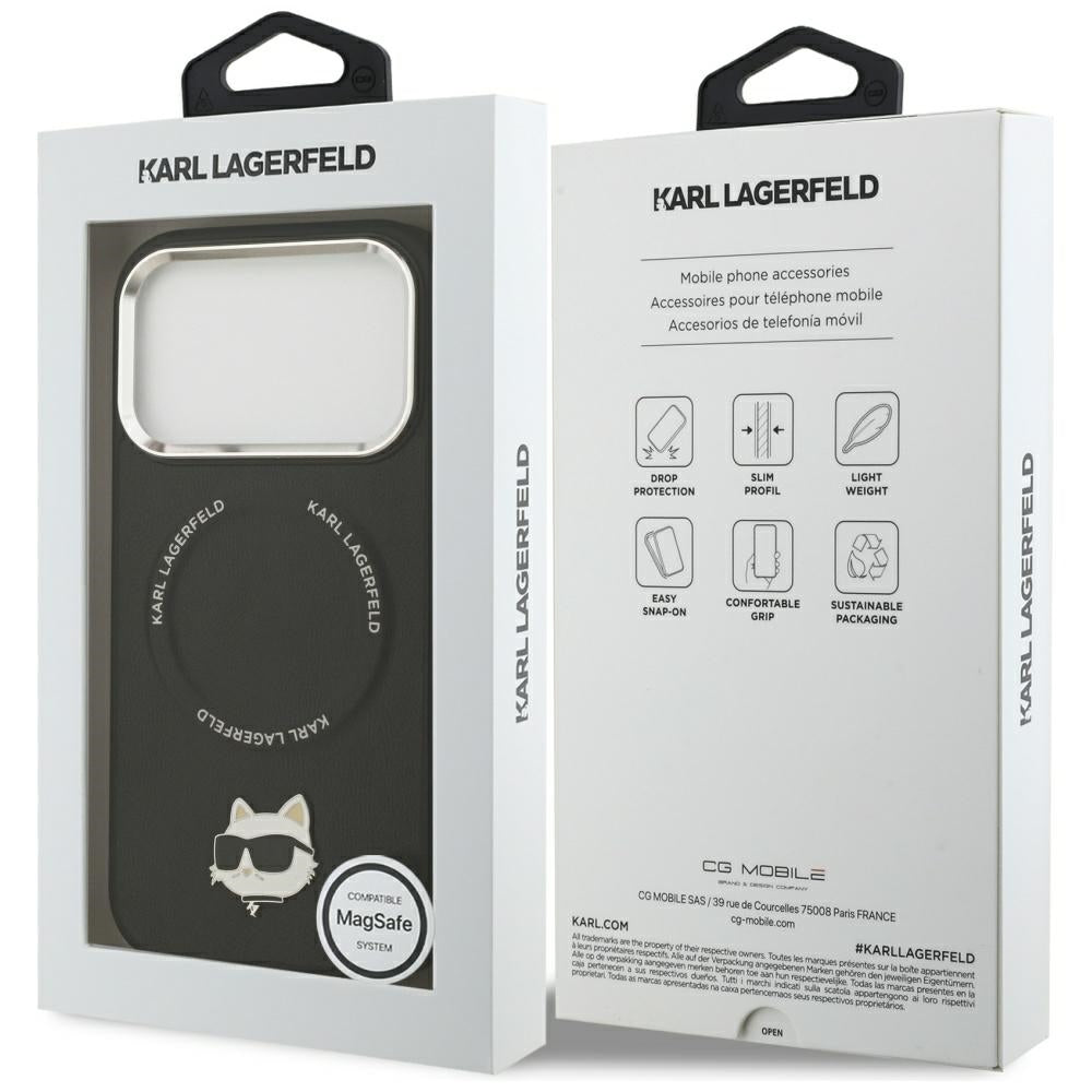 Karl Lagerfeld Choupette Pin MagSafe Case til iPhone 17 Pro - sort