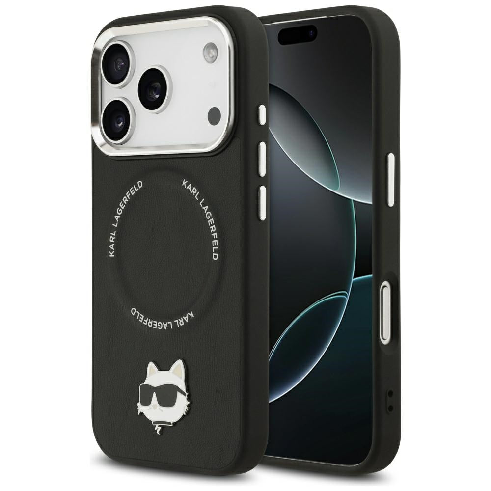 Karl Lagerfeld Choupette Pin MagSafe Case til iPhone 17 Pro Max - sort